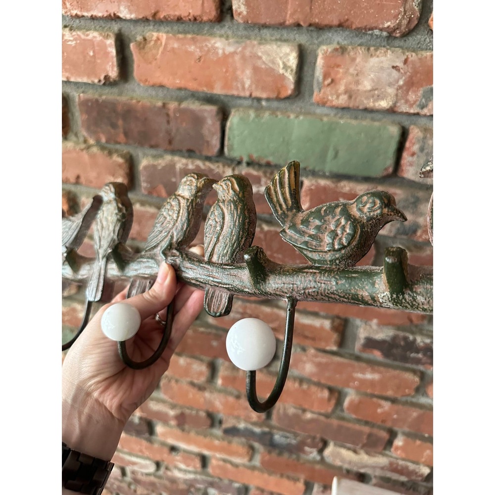 Vintage Cast Iron Bird Wall Hook Rack